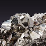 Close-up image of sparkling pyrite crystals showcasing their metallic luster.
